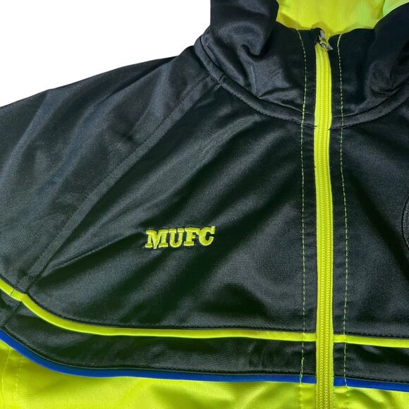 Manchester United Optic Yellow Black Full Zip Track Jacket Mens Sz Small Soccer - Picture 3 of 12